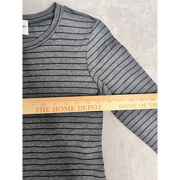 Sonnet James A Play Dress Women's Size XS Gray Black Striped Long Sleeve Stretch - Picture 5 of 15